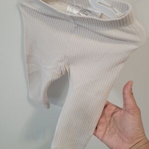 H&M Cream Ribbed Kids Leggings